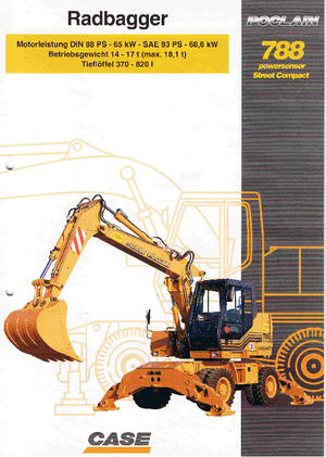 Excavatrice sur pneus Case Poclain 788 P2AL