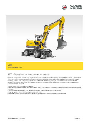 Excavatrice sur pneus Neuson 9503