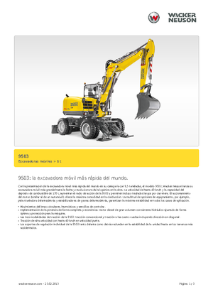 Excavatrice sur pneus Neuson 9503