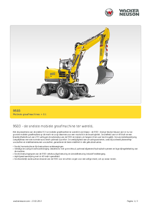 Excavatrice sur pneus Neuson 9503