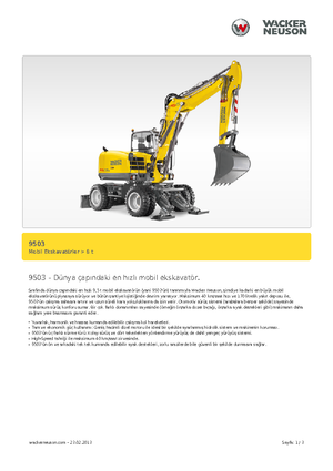 Excavatrice sur pneus Neuson 9503