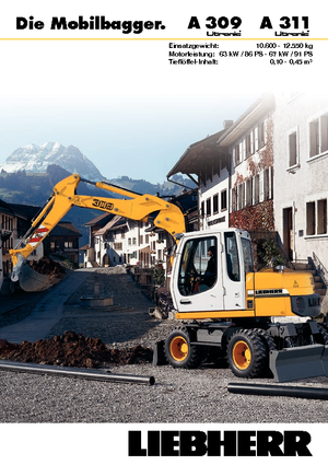 Excavatrice sur pneus Liebherr A 311 Litronic