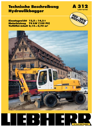 Excavatrice sur pneus Liebherr A 312 Litronic