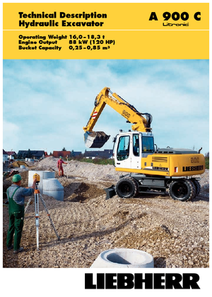 Excavatrice sur pneus Liebherr A 900 C Litronic