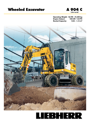 Excavatrice sur pneus Liebherr A 904 C Litronic