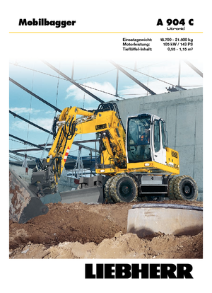 Excavatrice sur pneus Liebherr A 904 C Litronic