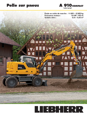 Excavatrice sur pneus Liebherr A 910 Compact Litronic
