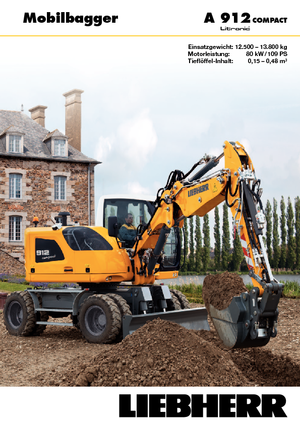 Excavatrice sur pneus Liebherr A 912 Compact Litronic