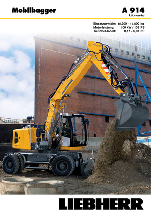 Excavatrice sur pneus Liebherr A 914 Litronic