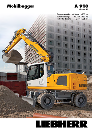 Excavatrice sur pneus Liebherr A 918 Litronic