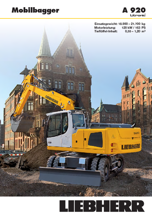 Excavatrice sur pneus Liebherr A 920 Litronic