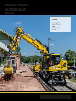 Excavatrice sur pneus Liebherr A 922 Rail Litronic G6.0