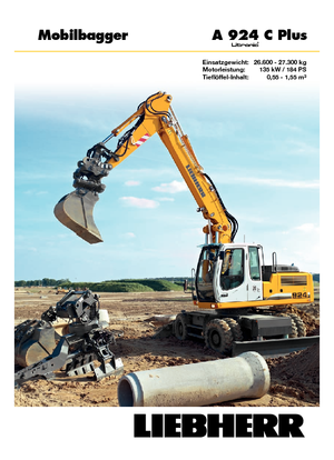 Excavatrice sur pneus Liebherr A 924 C Plus Litronic