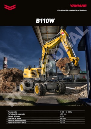 Excavatrice sur pneus Yanmar B 110 PB