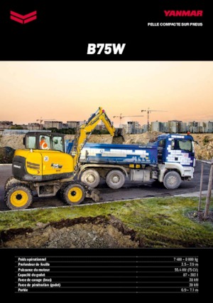 Excavatrice sur pneus Yanmar B 75 Circular