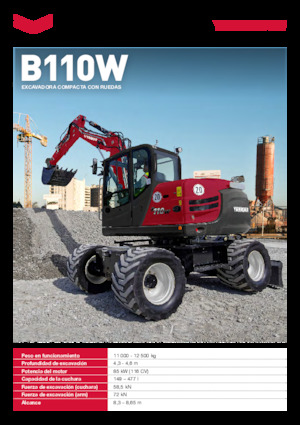 Excavatrice sur pneus Yanmar B110W 