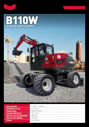 Excavatrice sur pneus Yanmar B110W 