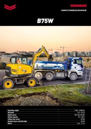 Excavatrice sur pneus Yanmar B75W