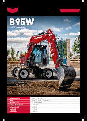 Excavatrice sur pneus Yanmar B95W TPA 