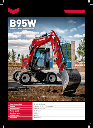 Excavatrice sur pneus Yanmar B95W TPA 