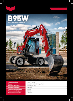 Excavatrice sur pneus Yanmar B95W TPA 