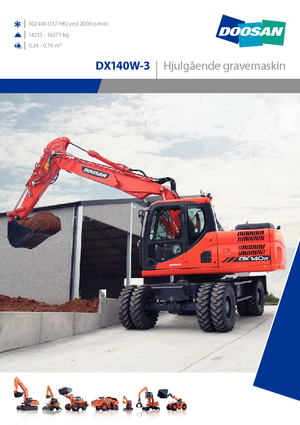 Excavatrice sur pneus Doosan DX140W-3