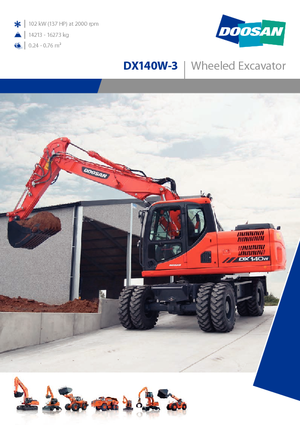 Excavatrice sur pneus Doosan DX140W-3