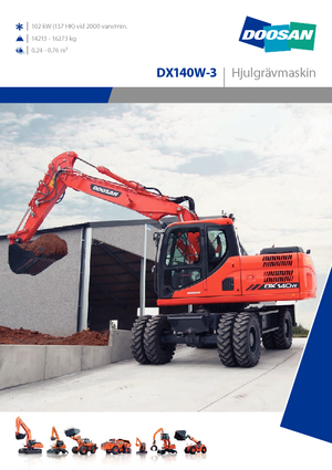 Excavatrice sur pneus Doosan DX140W-3