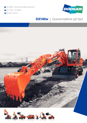 Excavatrice sur pneus Doosan DX 140 W