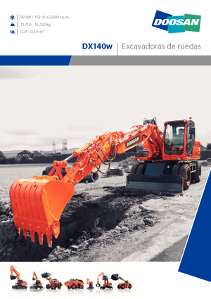 Excavatrice sur pneus Doosan DX 140 W