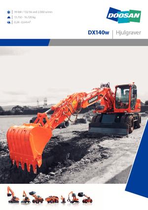 Excavatrice sur pneus Doosan DX 140 W