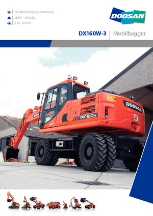 Excavatrice sur pneus Doosan DX160W-3
