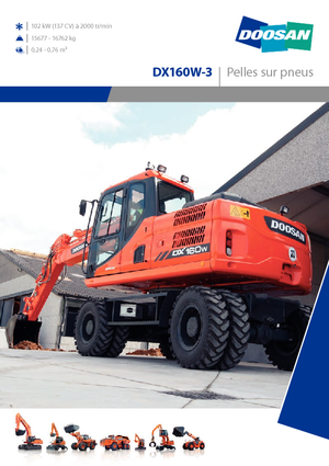 Excavatrice sur pneus Doosan DX160W-3
