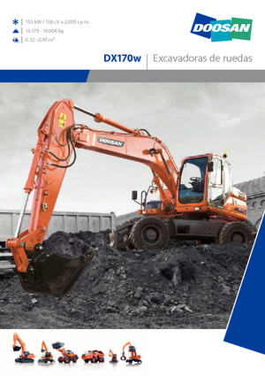 Excavatrice sur pneus Doosan DX170W