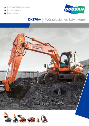 Excavatrice sur pneus Doosan DX170W