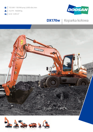 Excavatrice sur pneus Doosan DX170W