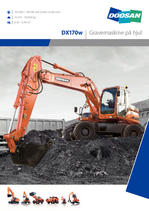 Excavatrice sur pneus Doosan DX170W