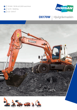 Excavatrice sur pneus Doosan DX170W