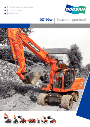 Excavatrice sur pneus Doosan DX 190 W