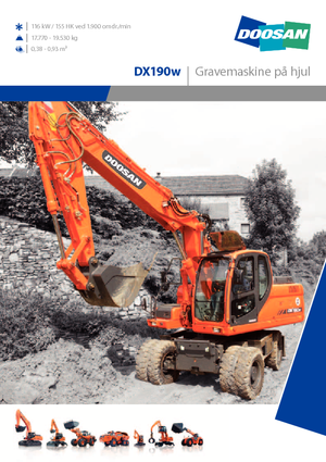 Excavatrice sur pneus Doosan DX 190 W