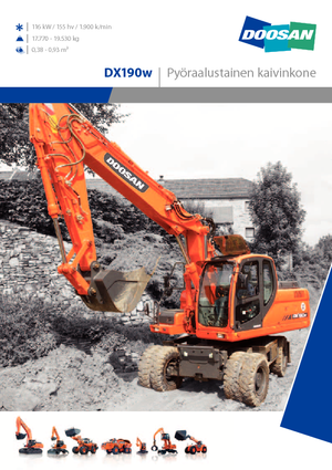 Excavatrice sur pneus Doosan DX 190 W