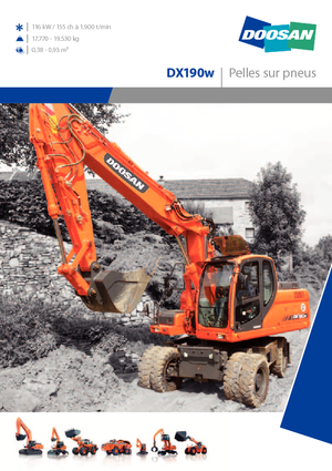 Excavatrice sur pneus Doosan DX 190 W