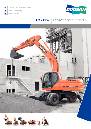 Excavatrice sur pneus Doosan DX210W