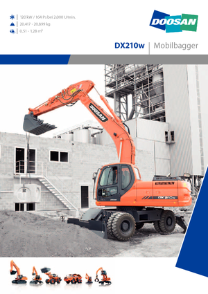 Excavatrice sur pneus Doosan DX210W