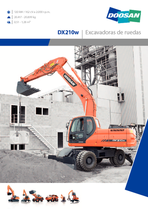 Excavatrice sur pneus Doosan DX210W