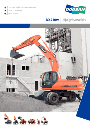 Excavatrice sur pneus Doosan DX210W