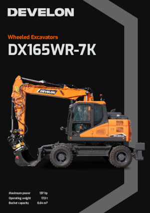 Excavatrice sur pneus Develon DX165WR-7K
