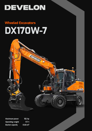 Excavatrice sur pneus Develon DX170W-7 