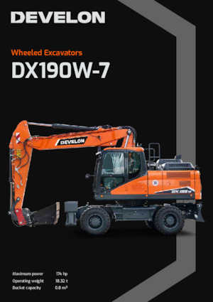 Excavatrice sur pneus Develon DX190W-7 