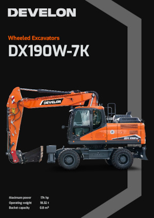 Excavatrice sur pneus Develon DX190W-7K